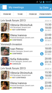Chat of the event on your phone.